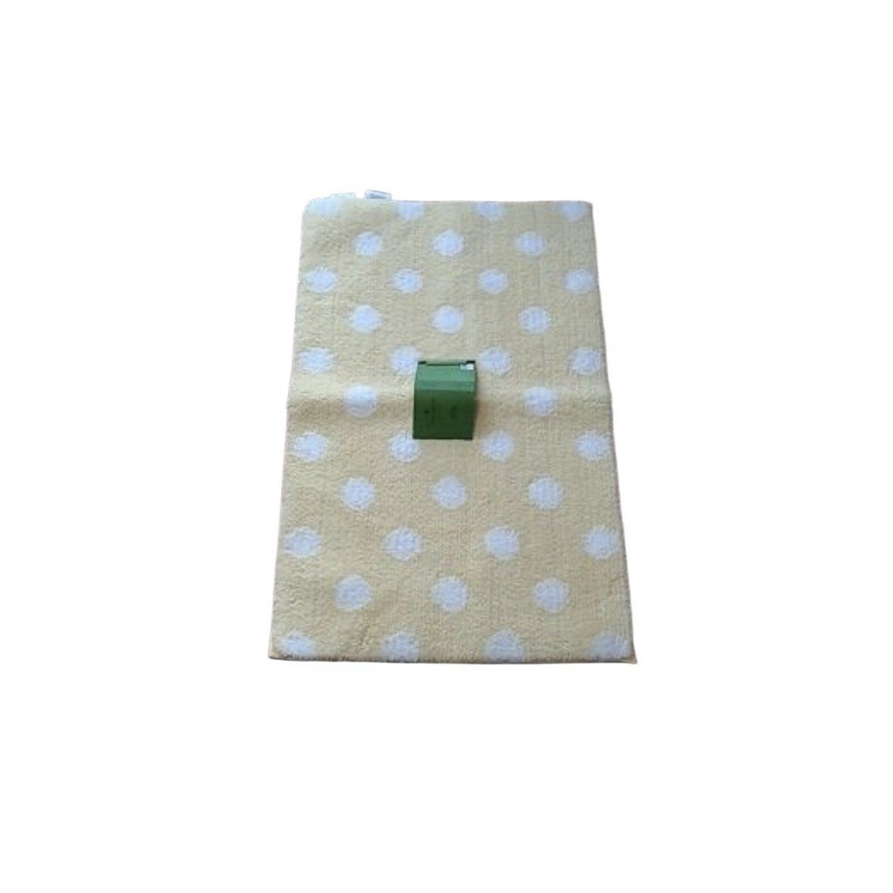 New KATE SPADE Bath Rug‎ Torrington Dot 21x 34 White Polka Dot on Yellow